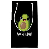 Avo Nice Day Funny Avocado Pun Dark BG Klein Cadeauzakje (Voorkant)