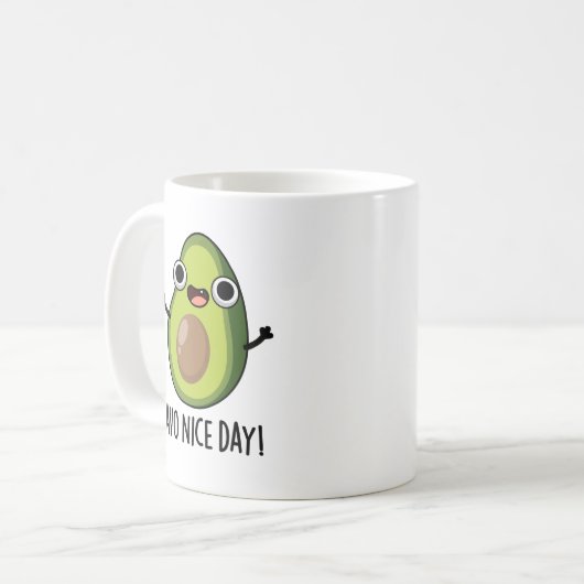 Avo Nice Day Funny Avocado Pun Koffiemok (Voorkant links)