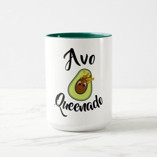 "Avo Queenado" Avocado Koningin Gezonde Dieet Grap Mok (Midden)