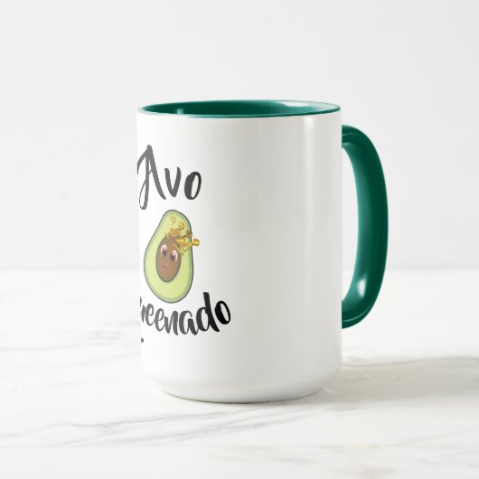 "Avo Queenado" Avocado Koningin Gezonde Dieet Grap Mok (Voorkant rechts)