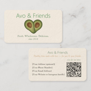Avo & Vrienden Avocado Logo Gezonde voeding - Visitekaartje