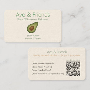 Avo & Vrienden   Avocado Logo Gezonde voeding - Visitekaartje