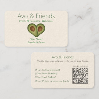 Avo & Vrienden | Avocado Logo Gezonde voeding - Visitekaartje