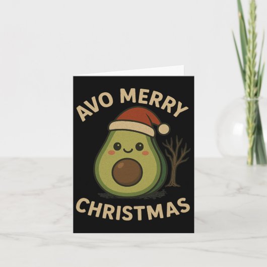 Avo Vrolijk Kerstfeest Grappige Avocado Pun Kaart (Voorkant)