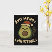 Avo Vrolijk Kerstfeest Grappige Avocado Pun Kaart (Gele Bloem)