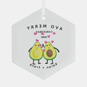 Avo vrolijk kerstfeest! Schattig avocado paar Glas Ornament (Achterkant)
