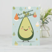 AvoAwesome 1e verjaardagskaart Kaart (Staand voorkant)