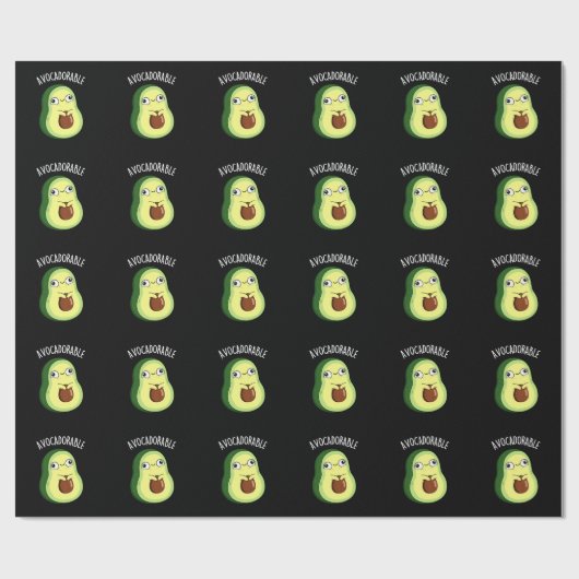 Avoc-schattig Funny Avocado Pun Dark BG Cadeaupapier (Vlak)