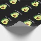 Avoc-schattig Funny Avocado Pun Dark BG Cadeaupapier (Hoek)