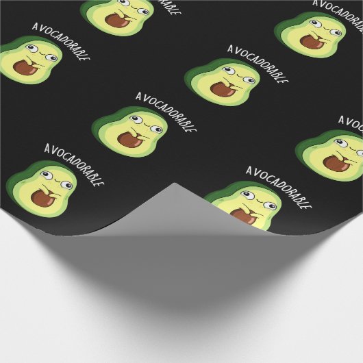 Avoc-schattig Funny Avocado Pun Dark BG Cadeaupapier (Hoek)