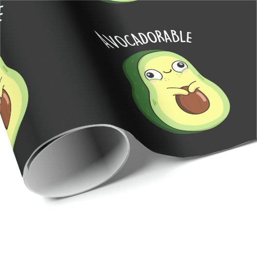 Avoc-schattig Funny Avocado Pun Dark BG Cadeaupapier (Rol Hoek)