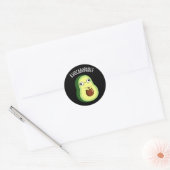 Avoc-schattig Funny Avocado Pun Dark BG Ronde Sticker (Envelop)