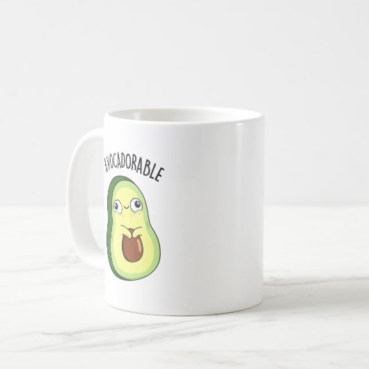 Avoc-schattig Funny Avocado Pun Koffiemok (Voorkant links)