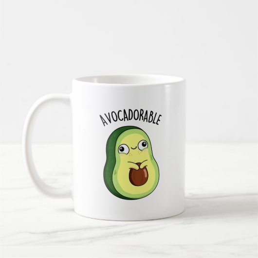 Avoc-schattig Funny Avocado Pun Koffiemok (Links)