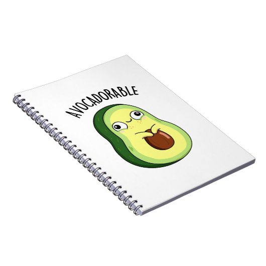 Avoc-schattig Funny Avocado Pun Notitieboek (Rechterzijde)
