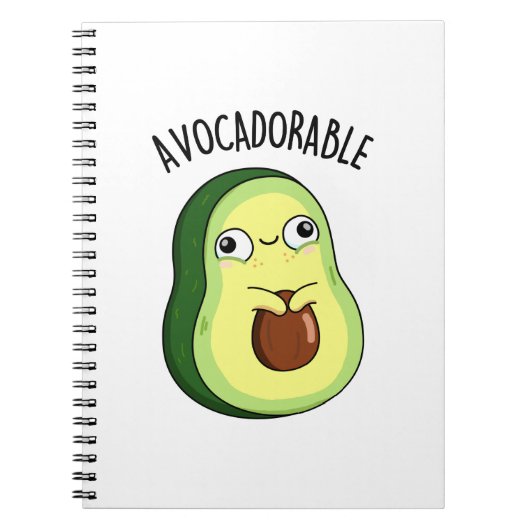 Avoc-schattig Funny Avocado Pun Notitieboek (Voorkant)