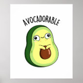 Avoc-schattig Funny Avocado Pun Poster (Voorkant)