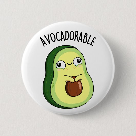 Avoc-schattig Funny Avocado Pun Ronde Button 5,7 Cm (Voorkant)