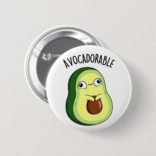 Avoc-schattig Funny Avocado Pun Ronde Button 5,7 Cm (Voorkant /achterkant)