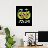 Avoca-broers Grappige Avocado Grap Donkere BG Poster (Thuiskantoor)