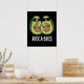 Avoca-broers Grappige Avocado Grap Donkere BG Poster (Keuken)