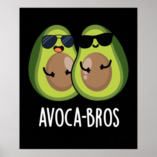 Avoca-broers Grappige Avocado Grap Donkere BG Poster (Voorkant)