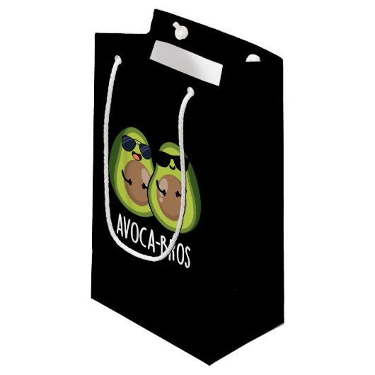 Avoca-bros Funny Avocado Pun Dark BG Klein Cadeauzakje (Voorkant Gekanteld)