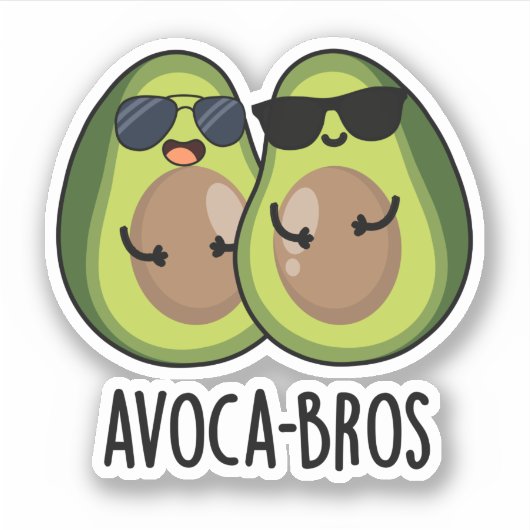 Avoca-bros Funny Avocado Pun Sticker (Voorkant)