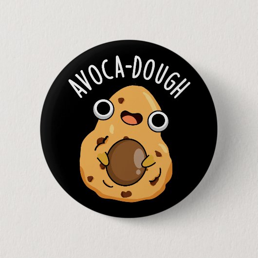 Avoca-deeg Leuke Avocado Woordgrap Ronde Button 5,7 Cm (Voorkant)