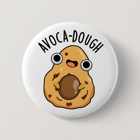 Avoca-deeg Leuke Avocado Woordgrap Ronde Button 5,7 Cm (Voorkant)
