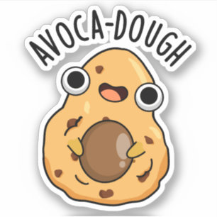Avoca-deeg Leuke Avocado Woordgrap Sticker