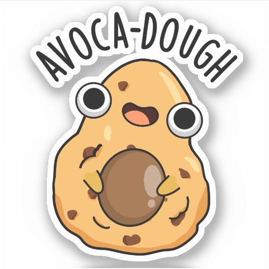 Avoca-deeg Leuke Avocado Woordgrap Sticker (Voorkant)