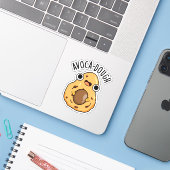Avoca-deeg Leuke Avocado Woordgrap Sticker (Laptop met iPhone)