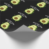 Avoca-don't Worry be Happy Avocado pun Dark BG Cadeaupapier (Hoek)