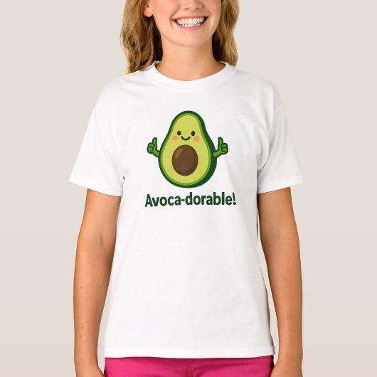 Avoca-dorable Mooie Groene Avocado Ontwerp T-shirt (Voorkant)