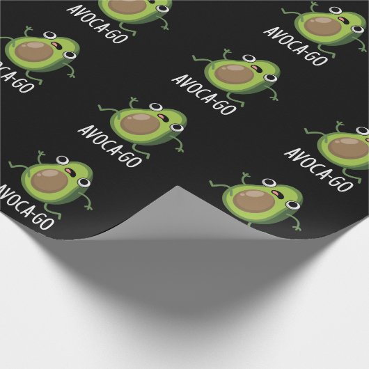 Avoca-go Funny Avocado Pun Dark BG Cadeaupapier (Hoek)