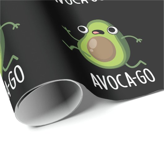 Avoca-go Funny Avocado Pun Dark BG Cadeaupapier (Rol Hoek)
