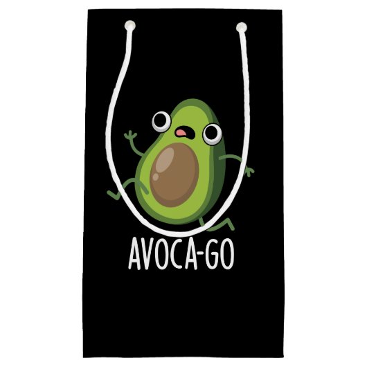 Avoca-go Funny Avocado Pun Dark BG Klein Cadeauzakje (Voorkant)