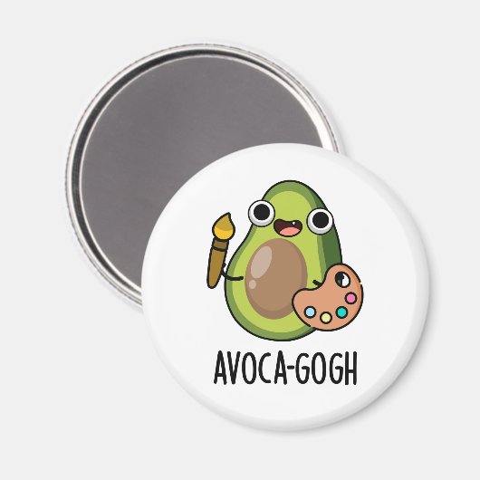 Avoca-gogh Funny Avocado Artist Pun Magneet (Voorkant / Achterkant)