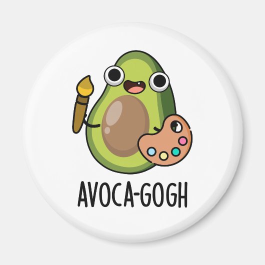 Avoca-gogh Funny Avocado Artist Pun Magneet (Voorkant)