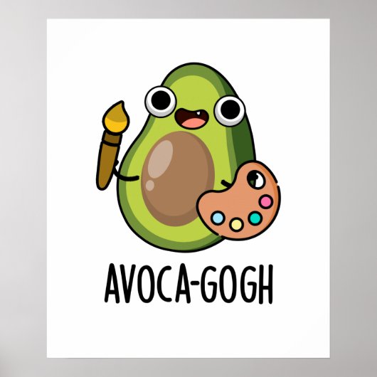 Avoca-gogh Funny Avocado Artist Pun Poster (Voorkant)