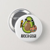 Avoca-gogh Funny Avocado Artist Pun Ronde Button 5,7 Cm (Voorkant /achterkant)