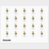 Avoca-no: Grumpy Avocado Ronde Sticker (Vel)