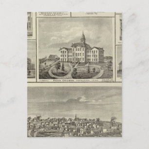 Avoca Penn College, Oskaloosa-gebouwen in Dexter Briefkaart