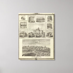 Avoca Penn College, Oskaloosa-gebouwen in Dexter Canvas Afdruk