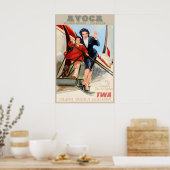Avoca Scranton Wilkes-Barre TWA Trans World Poster (Keuken)