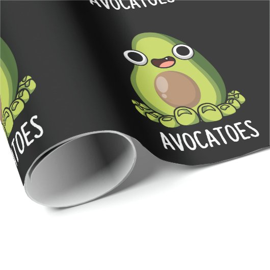 Avoca-tenen Grappige Avocado Puns Donker BG Cadeaupapier (Rol Hoek)