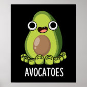 Avoca-tenen Grappige Avocado Puns Donker BG Poster (Voorkant)