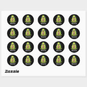 Avoca-tenen Grappige Avocado Puns Donker BG Ronde Sticker (Vel)