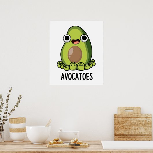 Avoca-tenen Grappige Avocado Puns Poster (Keuken)